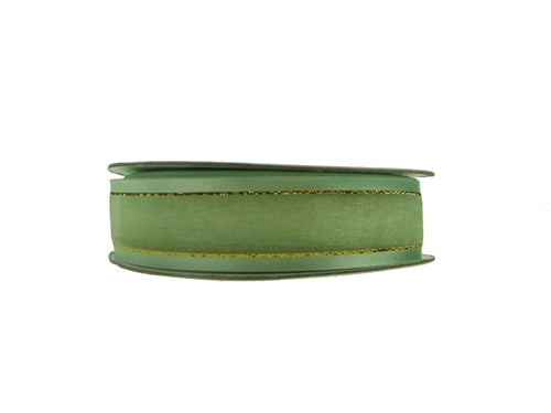 Load image into Gallery viewer, 7/8&quot; Sheer Organza Ribbon w/ Satin &amp; Metallic Edges (25 Yds)
