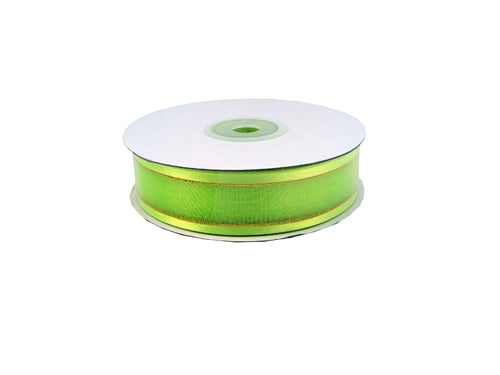 Load image into Gallery viewer, 7/8&quot; Sheer Organza Ribbon w/ Satin &amp; Metallic Edges (25 Yds)
