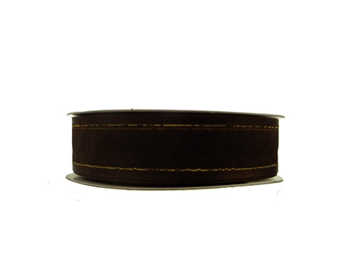 7/8" Sheer Organza Ribbon w/ Satin & Metallic Edges (25 Yds)