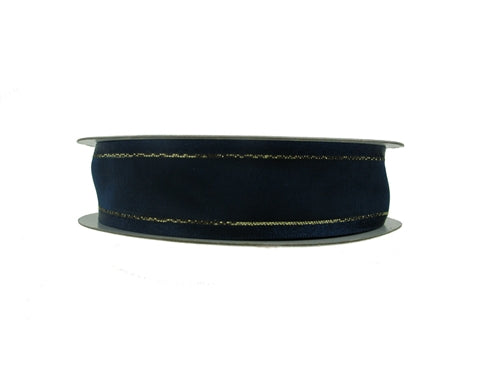 Load image into Gallery viewer, 7/8&quot; Sheer Organza Ribbon w/ Satin &amp; Metallic Edges (25 Yds)
