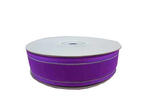 Load image into Gallery viewer, 7/8&quot; Sheer Organza Ribbon w/ Satin &amp; Metallic Edges (25 Yds)
