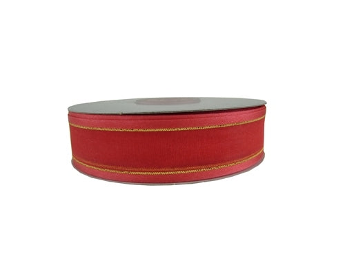 Load image into Gallery viewer, 7/8&quot; Sheer Organza Ribbon w/ Satin &amp; Metallic Edges (25 Yds)
