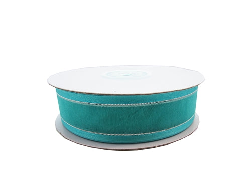 Load image into Gallery viewer, 7/8&quot; Sheer Organza Ribbon w/ Satin &amp; Metallic Edges (25 Yds)
