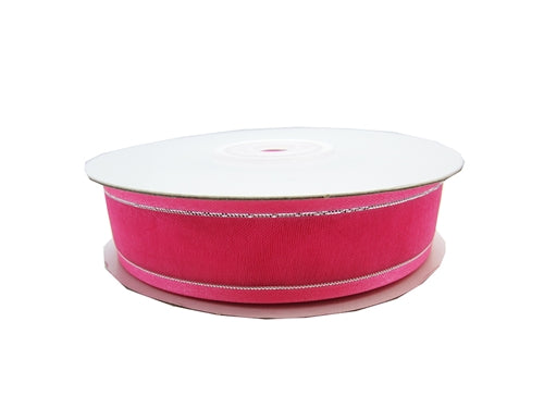 Load image into Gallery viewer, 7/8&quot; Sheer Organza Ribbon w/ Satin &amp; Metallic Edges (25 Yds)
