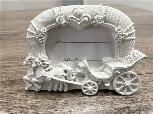 CLEARANCE - 4.75" Carriage with Horses Picture Frame Favor (12 Pcs)