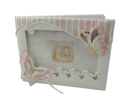 Premium Quinceanera Butterfly PICTURE FRAME Guest Book (Spanish) (1 Pc)