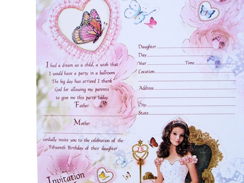 Load image into Gallery viewer, Quinceanera Invitation #8 (Italian Made) (10 Pcs)
